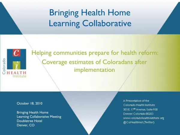 Bringing Health Home Learning Collaborative
