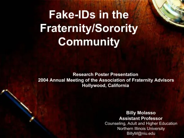 Fake-IDs in the Fraternity