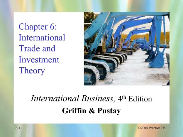 Chapter 6: International Trade and Investment Theory