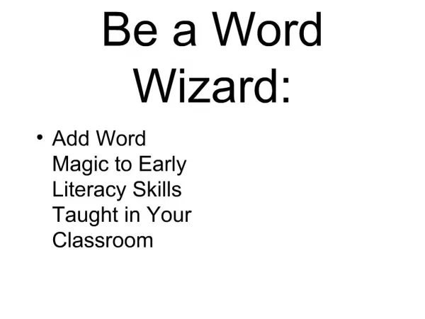 Be a Word Wizard: