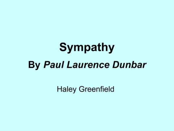 Sympathy By Paul Laurence Dunbar