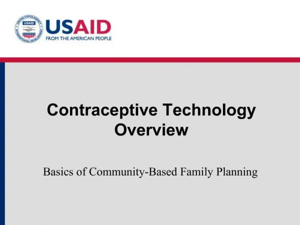 Contraceptive Technology Overview