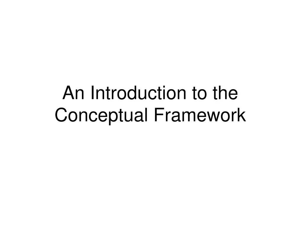 an introduction to the conceptual framework