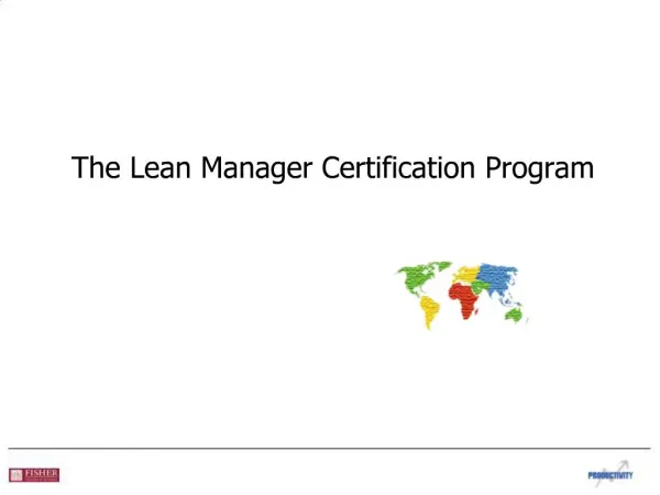 The Lean Manager Certification Program