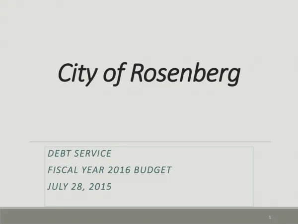 City of Rosenberg