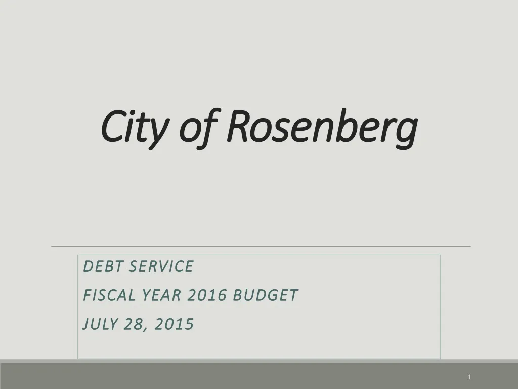 city of rosenberg