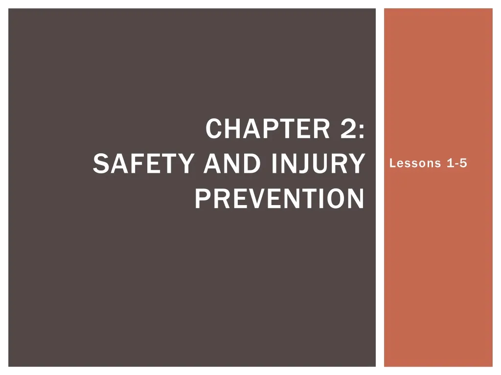 chapter 2 safety and injury prevention