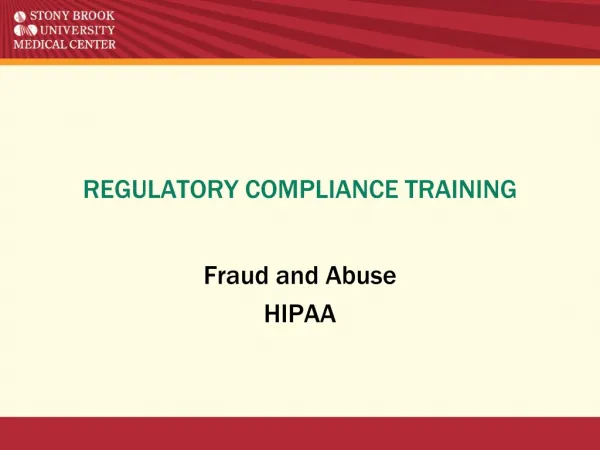 REGULATORY COMPLIANCE TRAINING