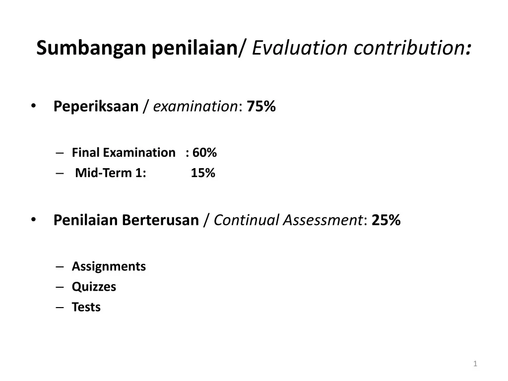 sumbangan penilaian evaluation contribution
