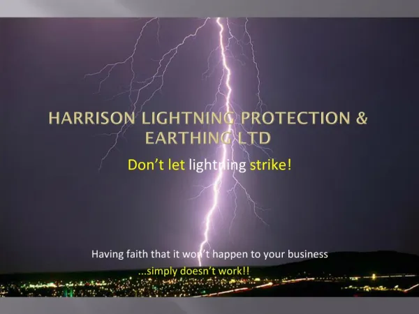 HARRISON LIGHTNING PROTECTION EARTHING LTD