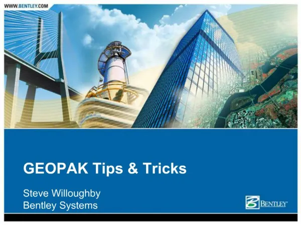 GEOPAK Tips Tricks