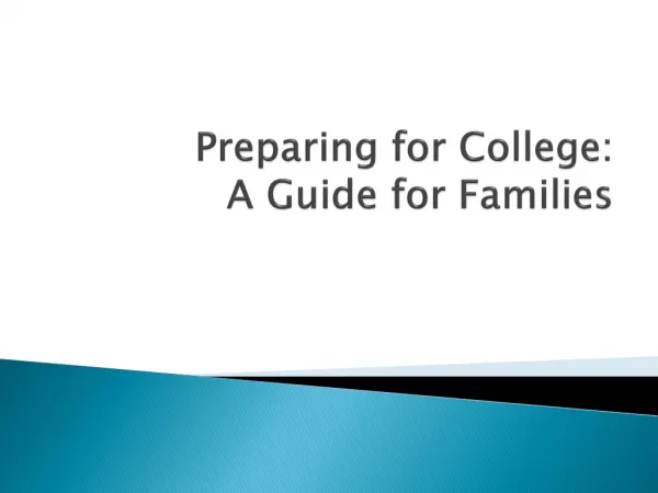 Preparing for College: A Guide for Families