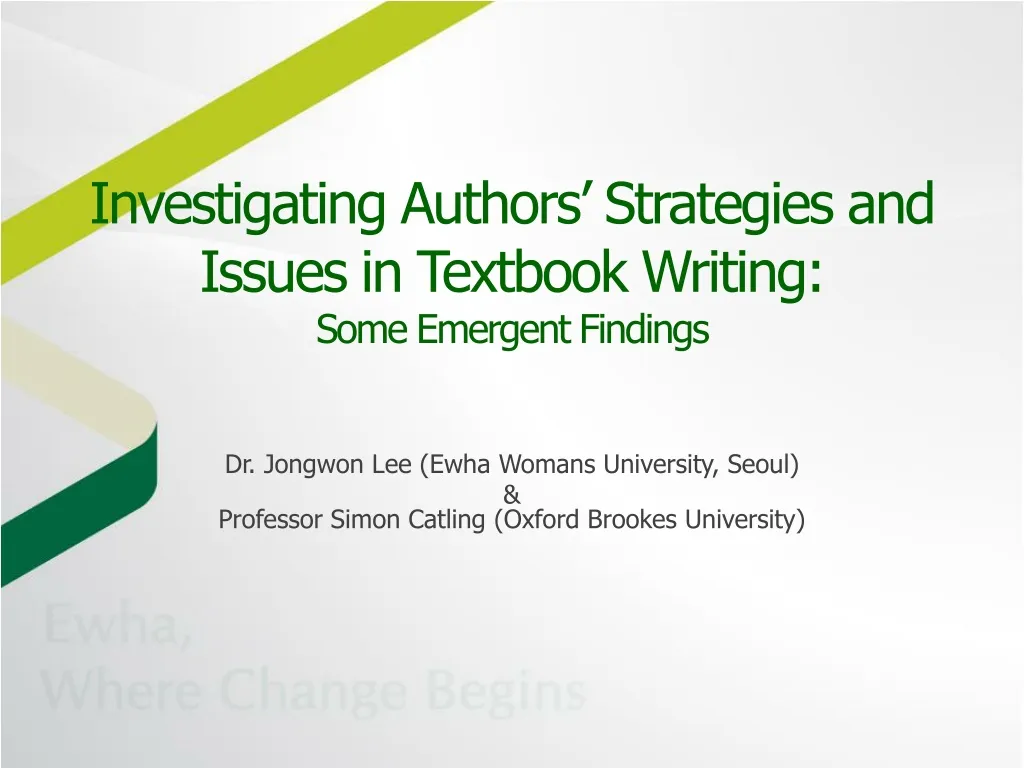investigating authors strategies and issues in textbook writing some emergent findings