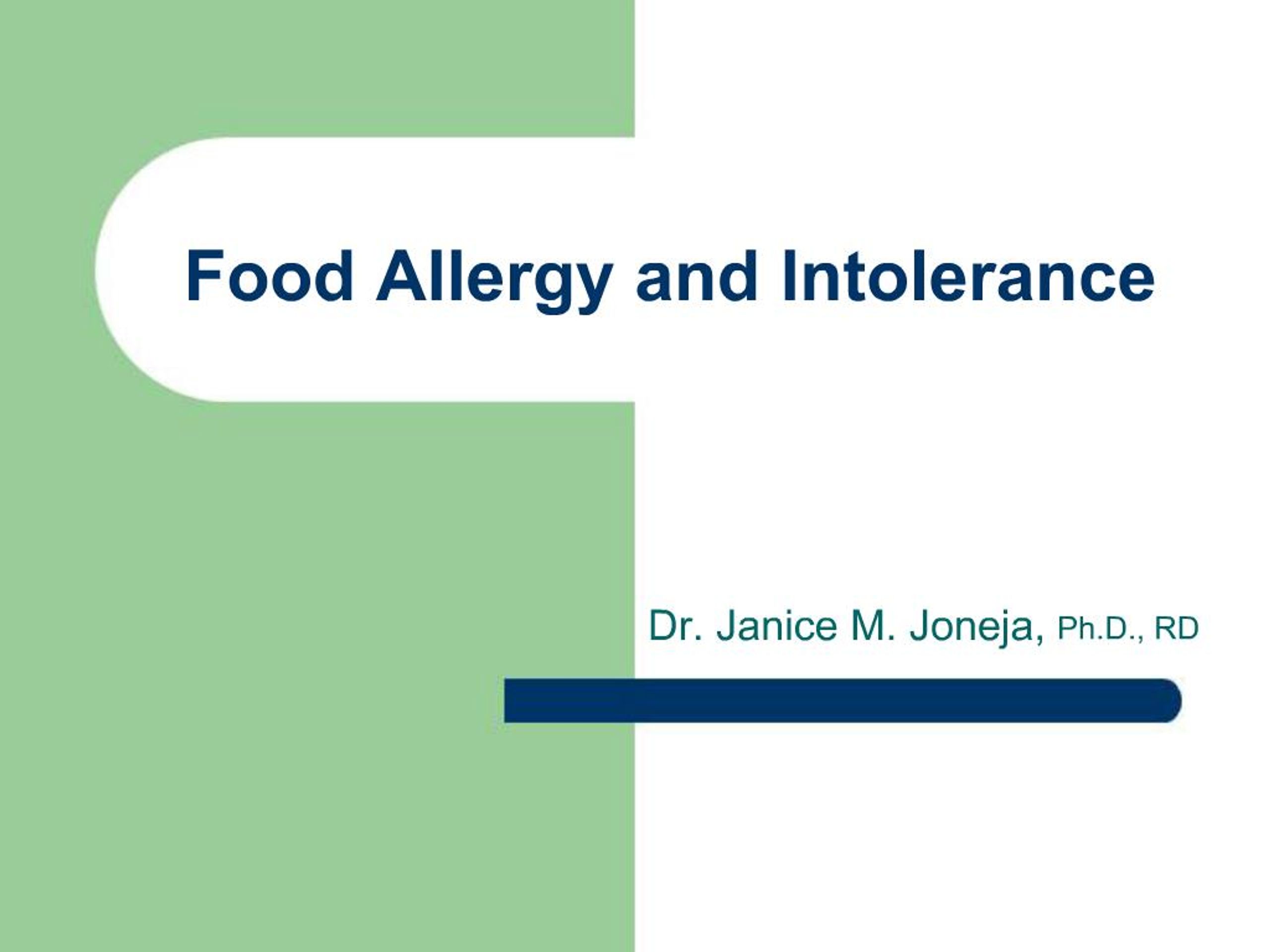 PPT - Food Allergy and Intolerance PowerPoint Presentation, free ...