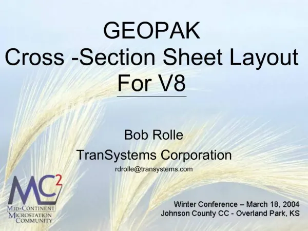 GEOPAK Cross -Section Sheet Layout For V8