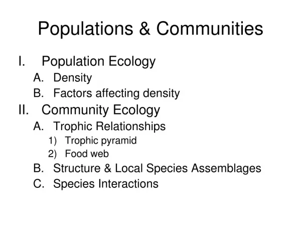 Populations &amp; Communities