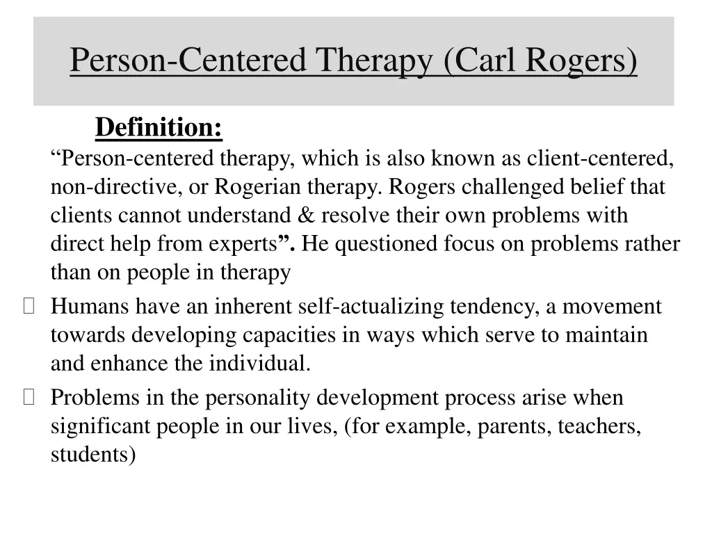 person centered therapy carl rogers