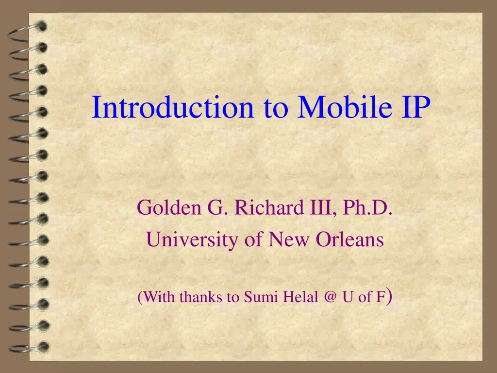 introduction to mobile ip