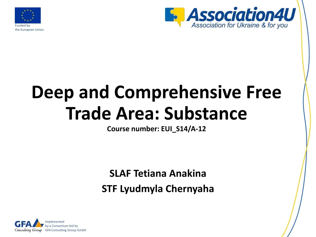 deep and comprehensive free trade area substance course number eui s14 a 12