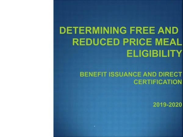 REFERENCES FOR ELIGIBILITY DETERMINATION: