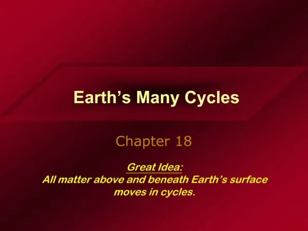 Earth s Many Cycles
