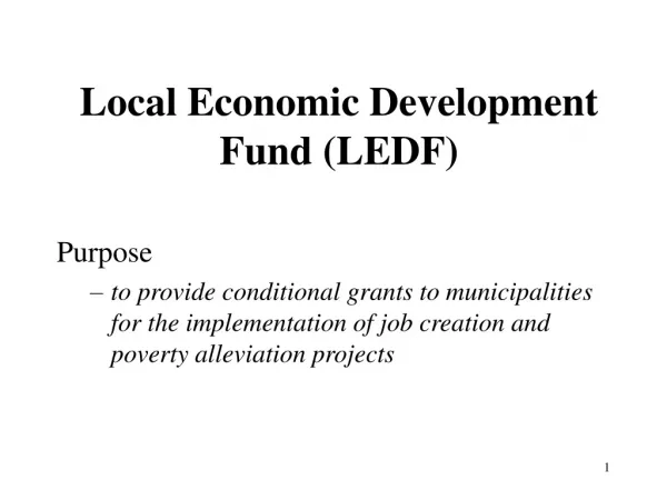 Local Economic Development Fund (LEDF)