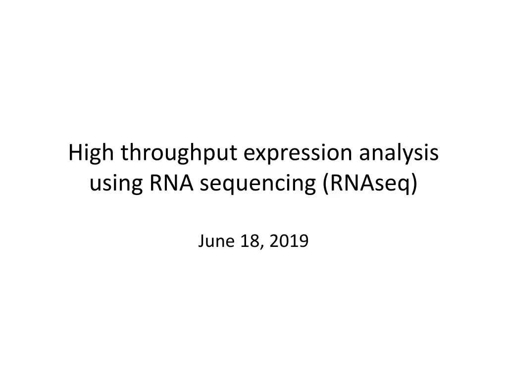 high throughput expression analysis using rna sequencing rnaseq