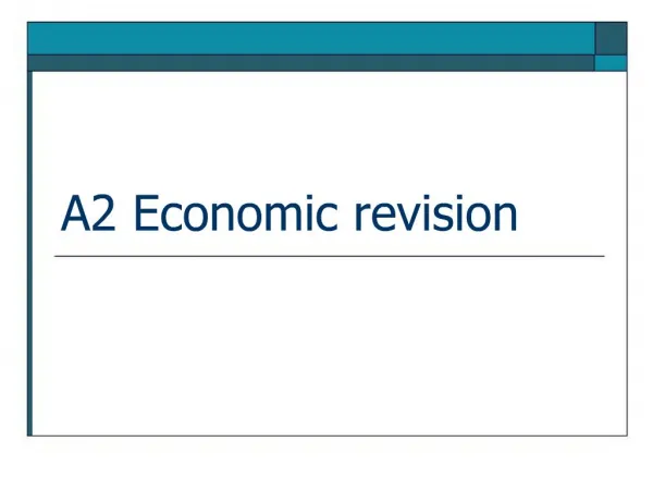 A2 Economic revision