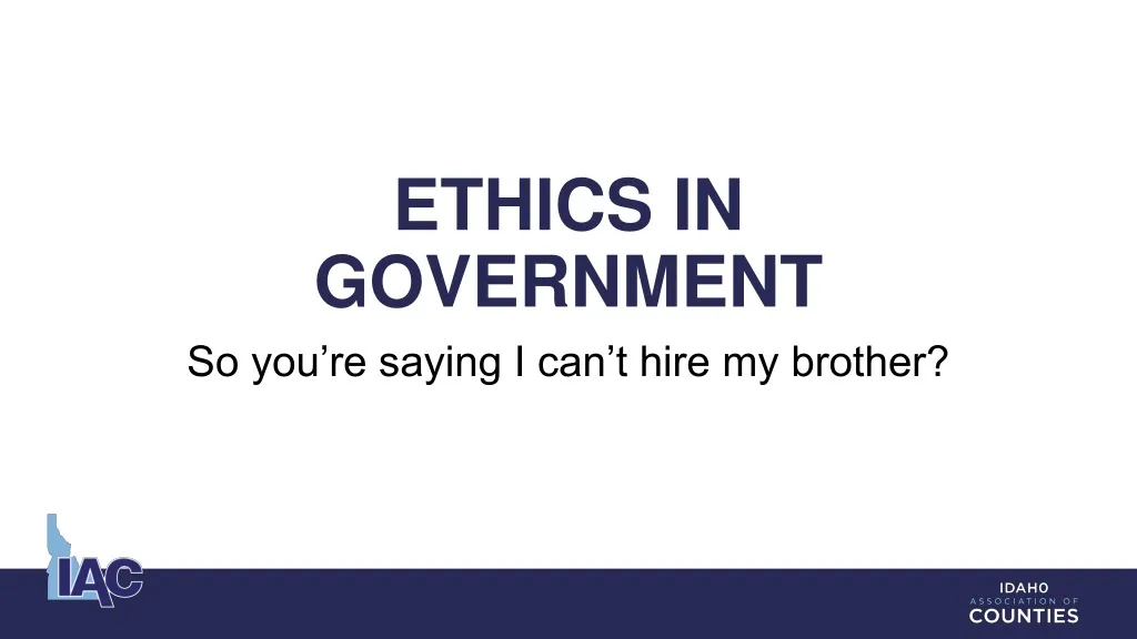 ethics in government