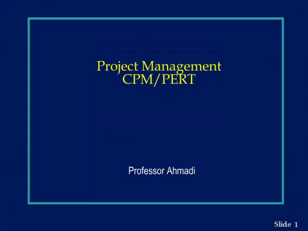 Project Management CPM