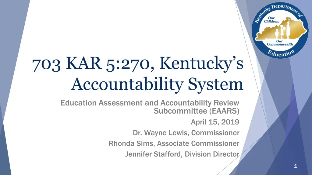 703 kar 5 270 kentucky s accountability system