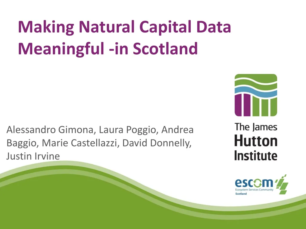 making natural capital data meaningful in scotland