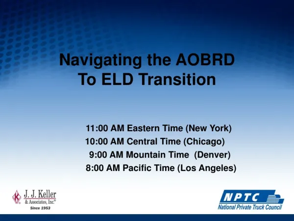 Navigating the AOBRD To ELD Transition