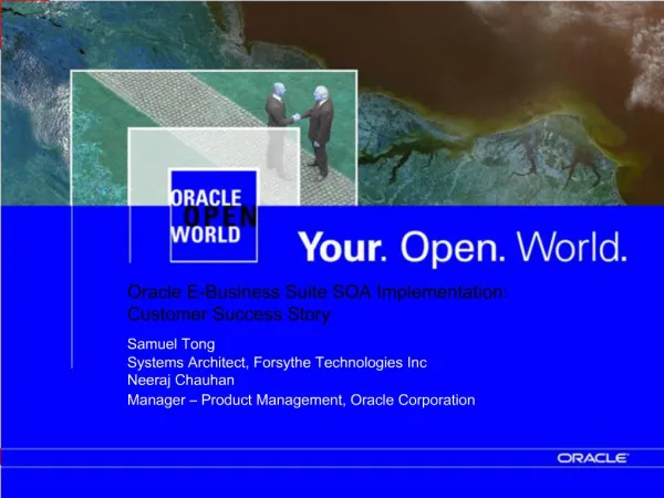 Oracle E-Business Suite SOA Implementation: Customer Success Story