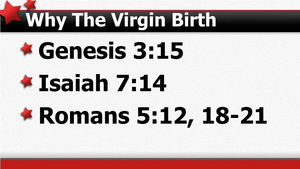 why the virgin birth