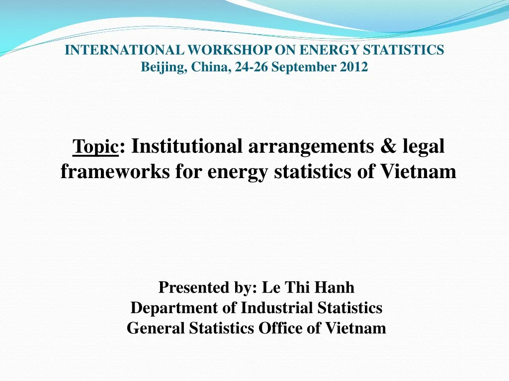 international workshop on energy statistics