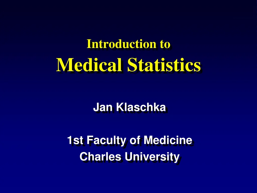 introduction to medical statistics
