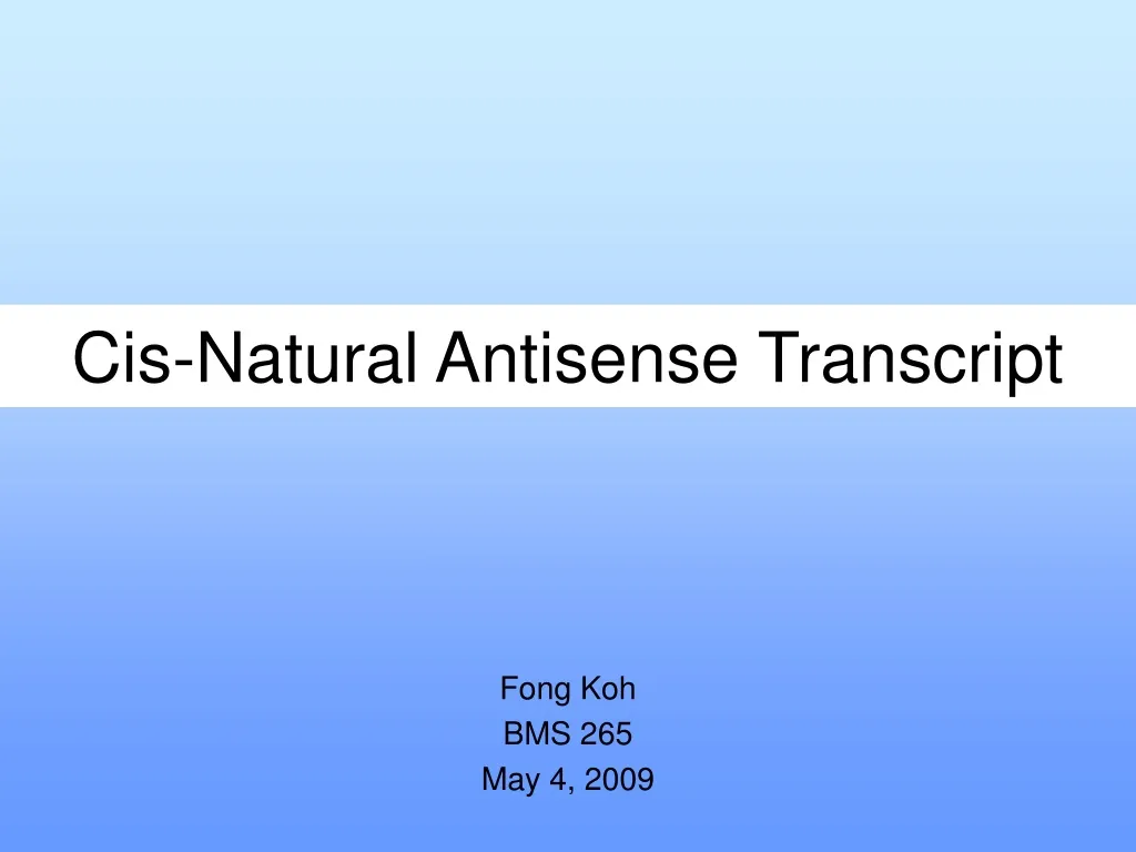 cis natural antisense transcript