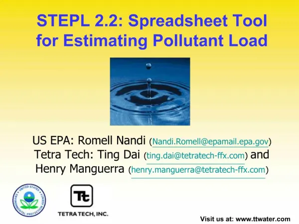 STEPL 2.2: Spreadsheet Tool for Estimating Pollutant Load