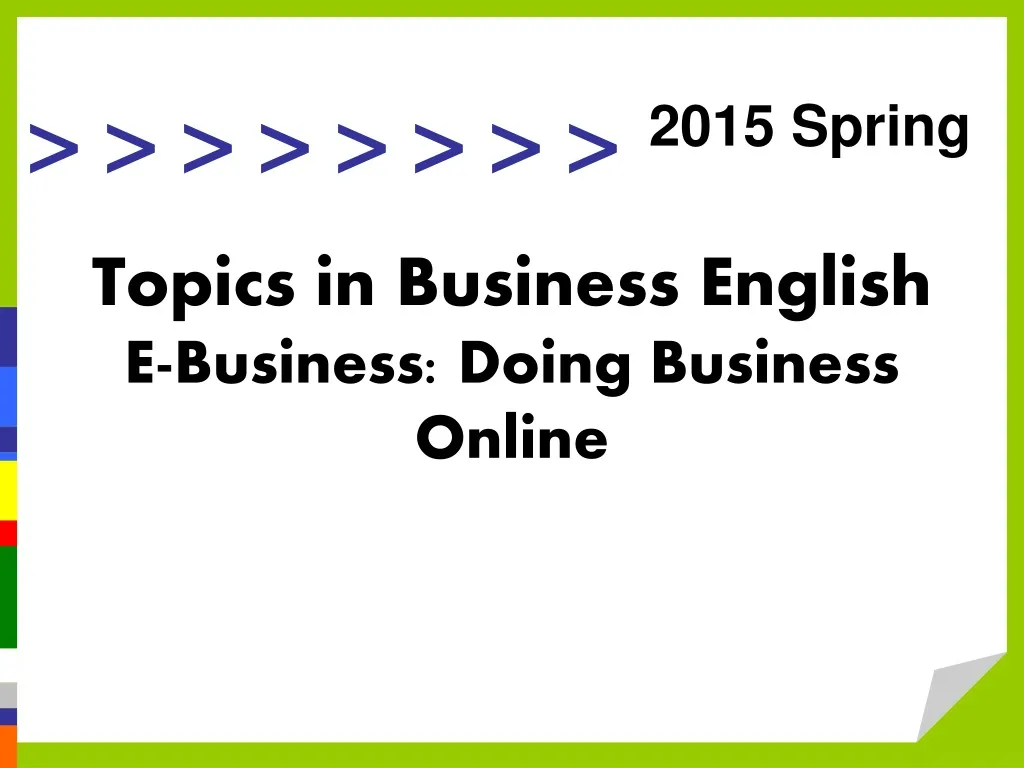 topics in business english e business doing business online