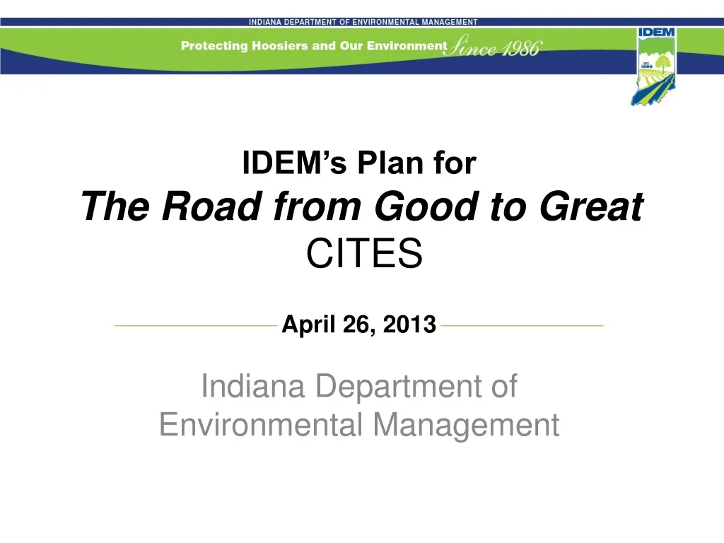 idem s plan for the road from good to great cites