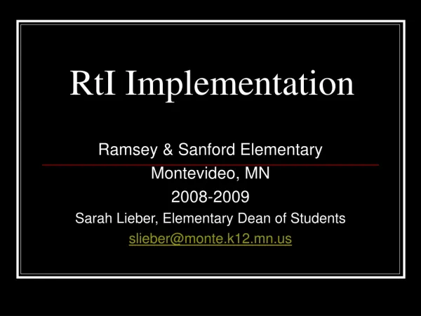 RtI Implementation