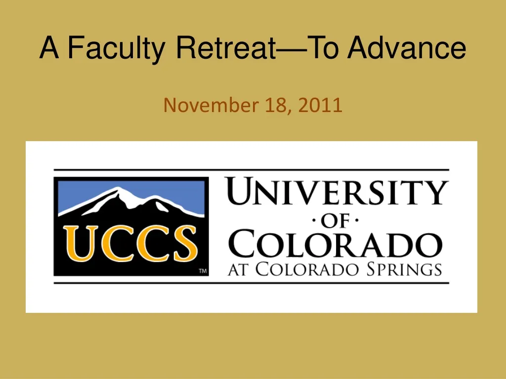 a faculty retreat to advance