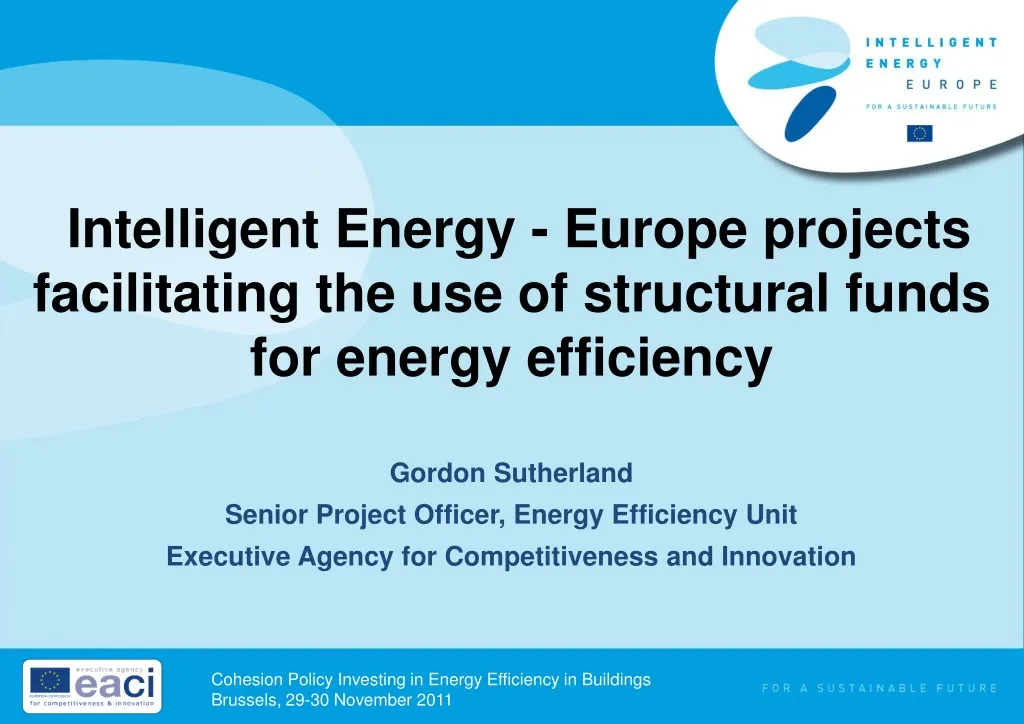 intelligent energy europe projects facilitating the use of structural funds for energy efficiency