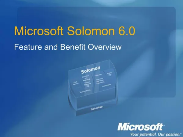 Microsoft Solomon 6.0