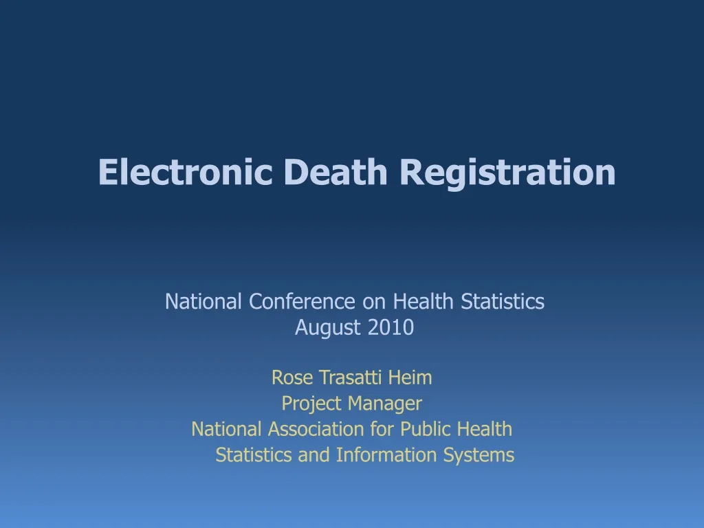 electronic death registration