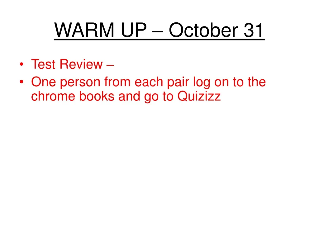 warm up october 31