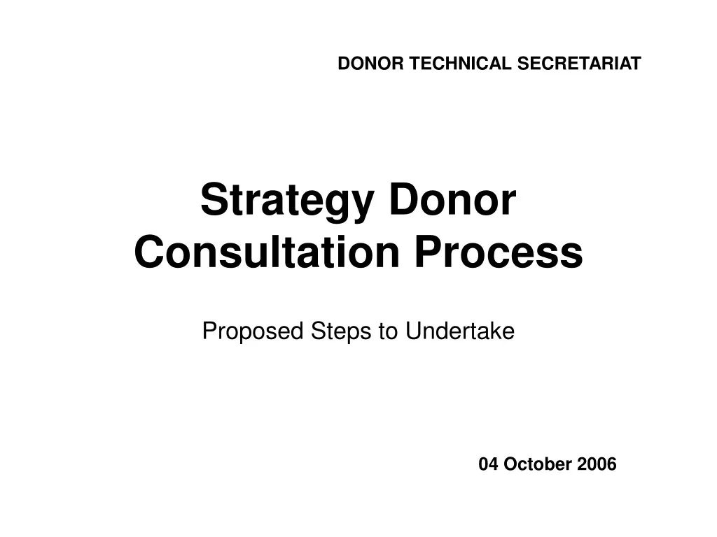 strategy donor consultation process