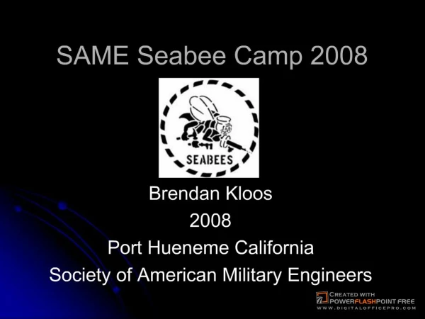 Seabee Camp Brendan Kloos