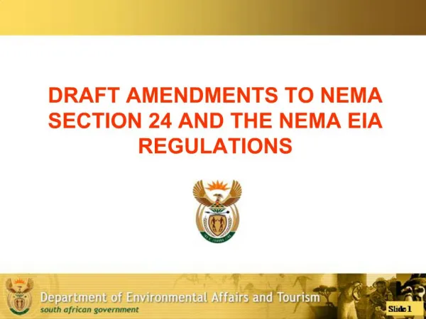 DRAFT AMENDMENTS TO NEMA SECTION 24 AND THE NEMA EIA REGULATIONS